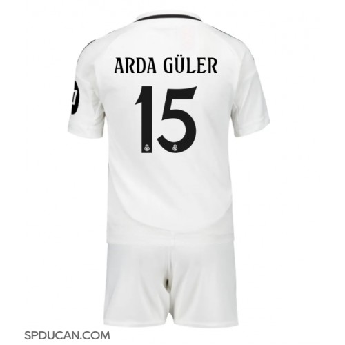 Dječji Nogometni Dres Real Madrid Arda Guler #15 Domaci 2024-25 Kratak Rukav (+ Kratke hlače)